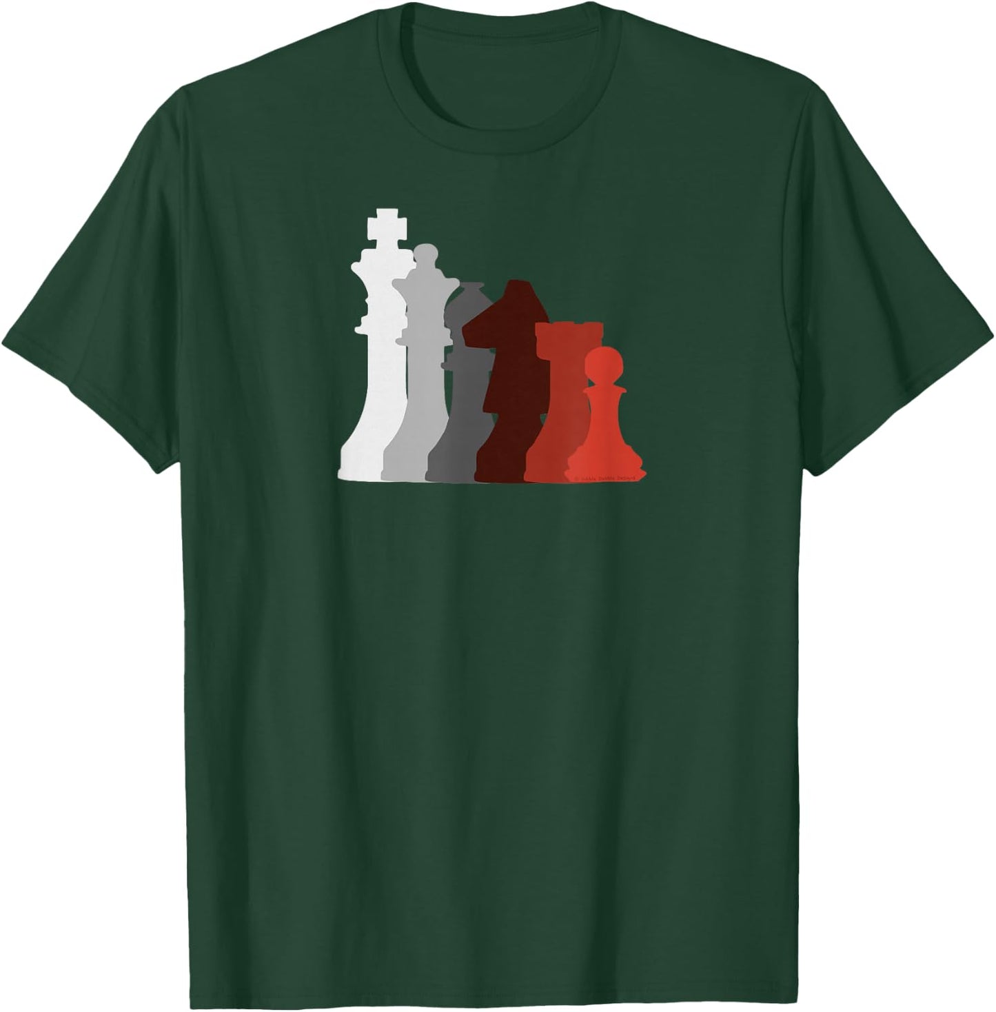 Cool Chess Pieces in Gaming Colors Chess Players T-Shirt - T-Shirt | Forest