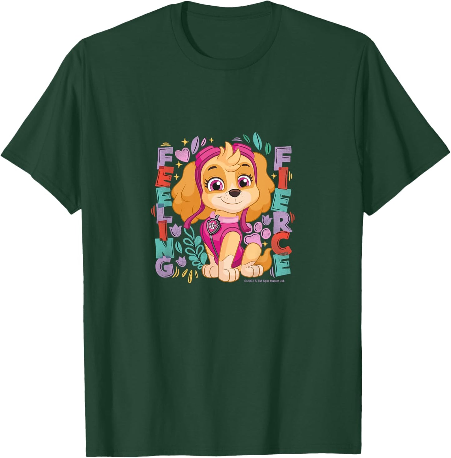 Kids PAW Patrol Skye Feeling Fierce Colorful Big Chest Logo T-Shirt - T-Shirt | Forest