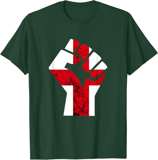 England Handfist Power St George's Cross English Pride T-Shirt - T-Shirt | Forest