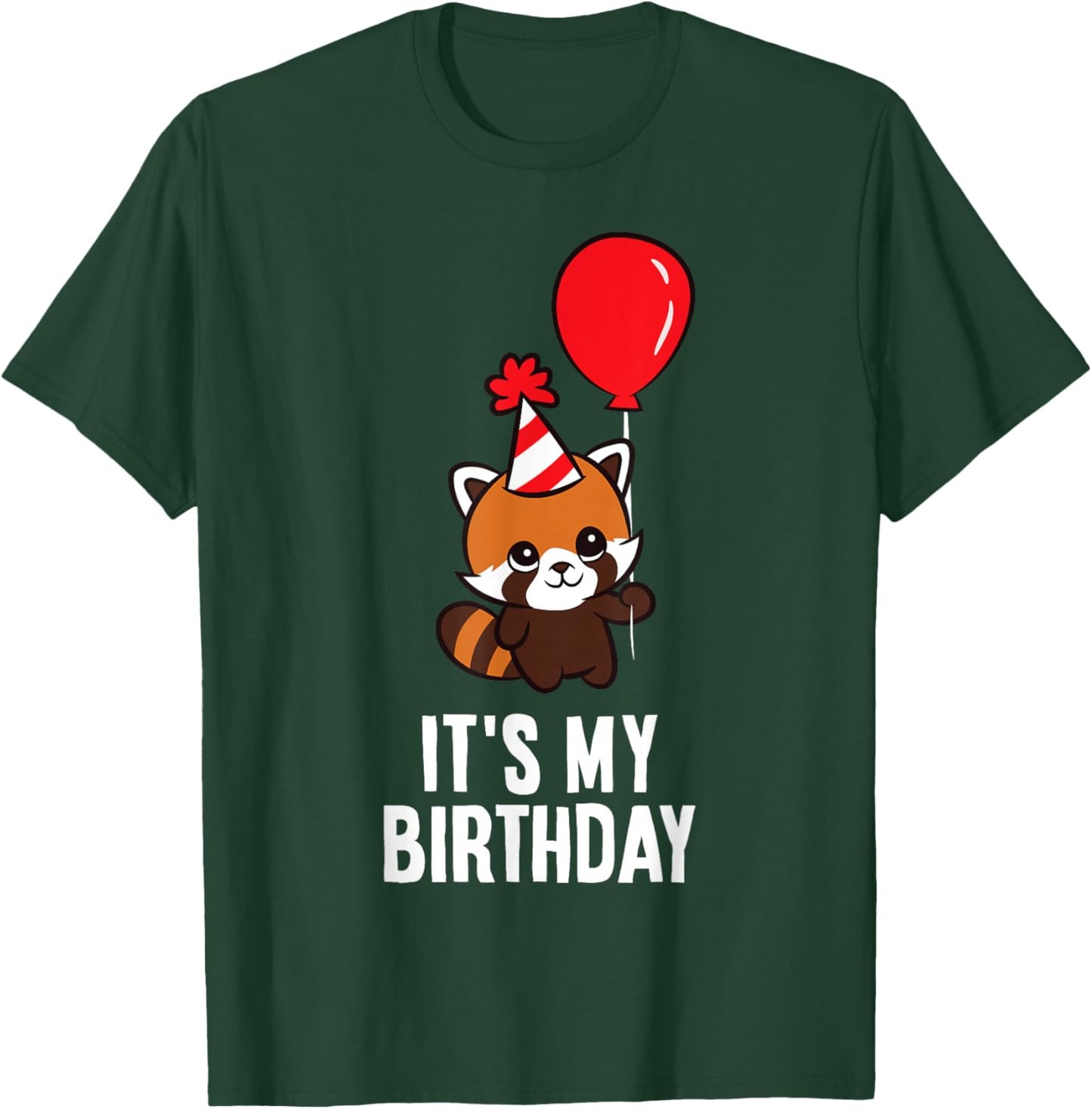 It's My Birthday Red Panda Birthday Party T-Shirt - T-Shirt | Forest