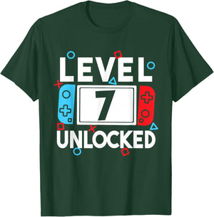 Level 7 Unlocked Gamer 7th Birthday Video Game Boys T-Shirt - T-Shirt | Forest