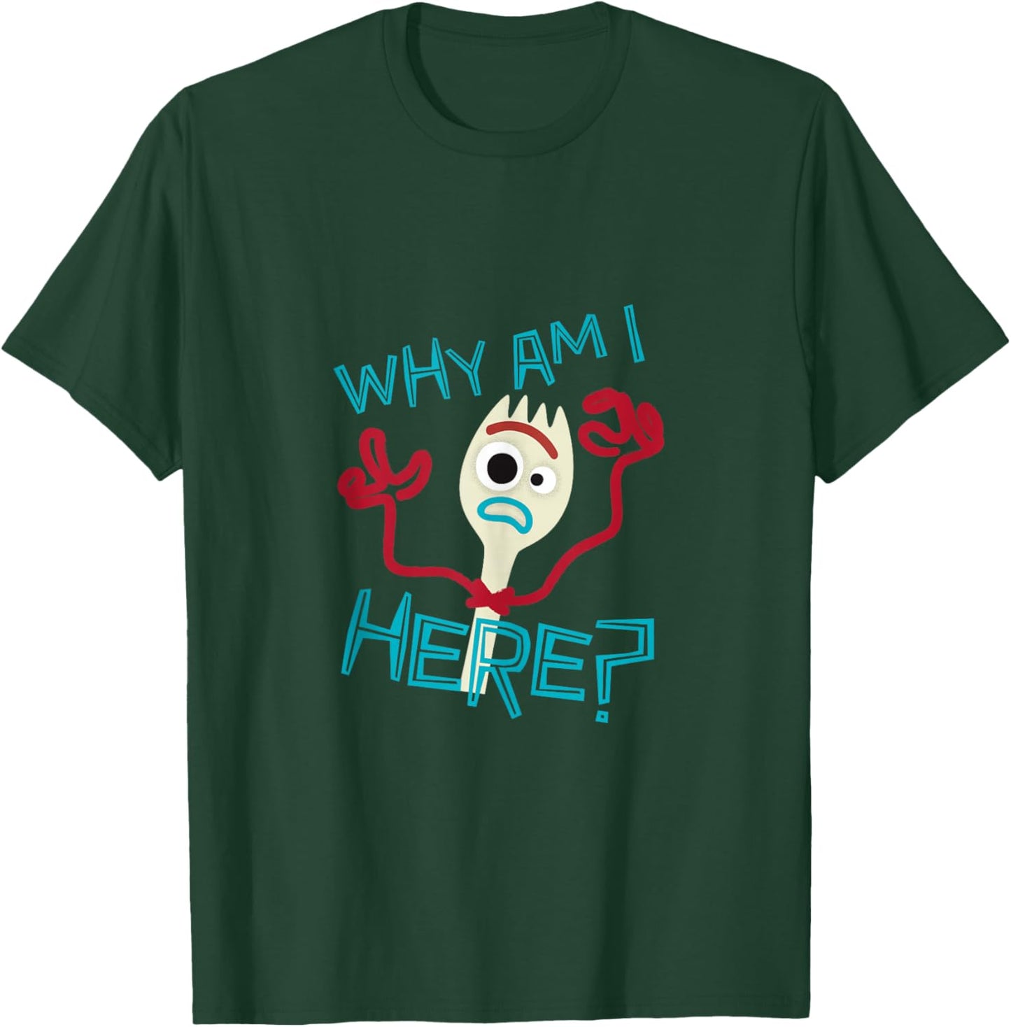 Disney Pixar Toy Story 4 Cute Forky Why Am I Here? Logo T-Shirt - T-Shirt | Forest