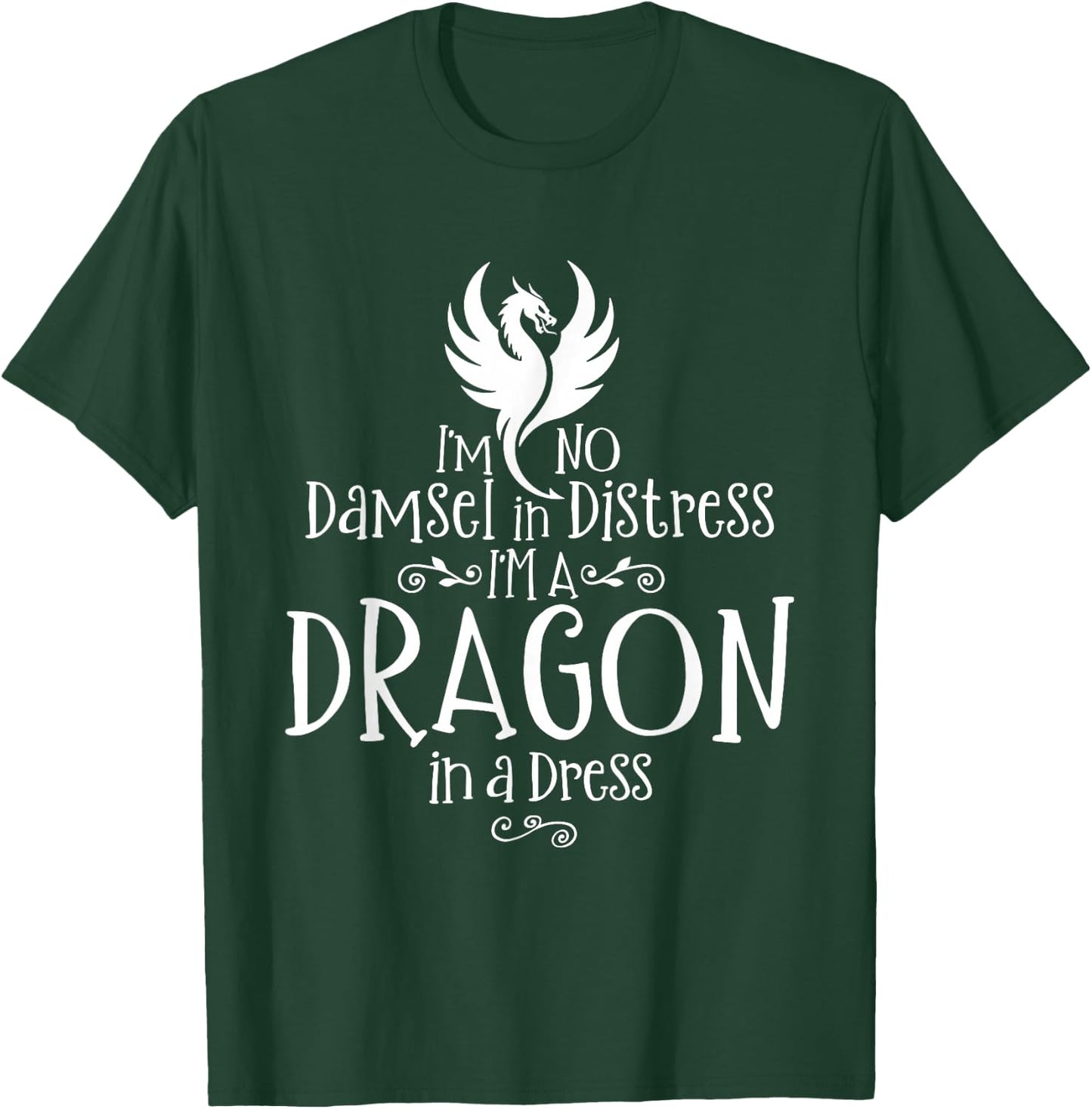 Crafty Snail I'm No Damsel In Distress, I'm A Dragon In A Dress Kids T-Shirt - T-Shirt | Forest