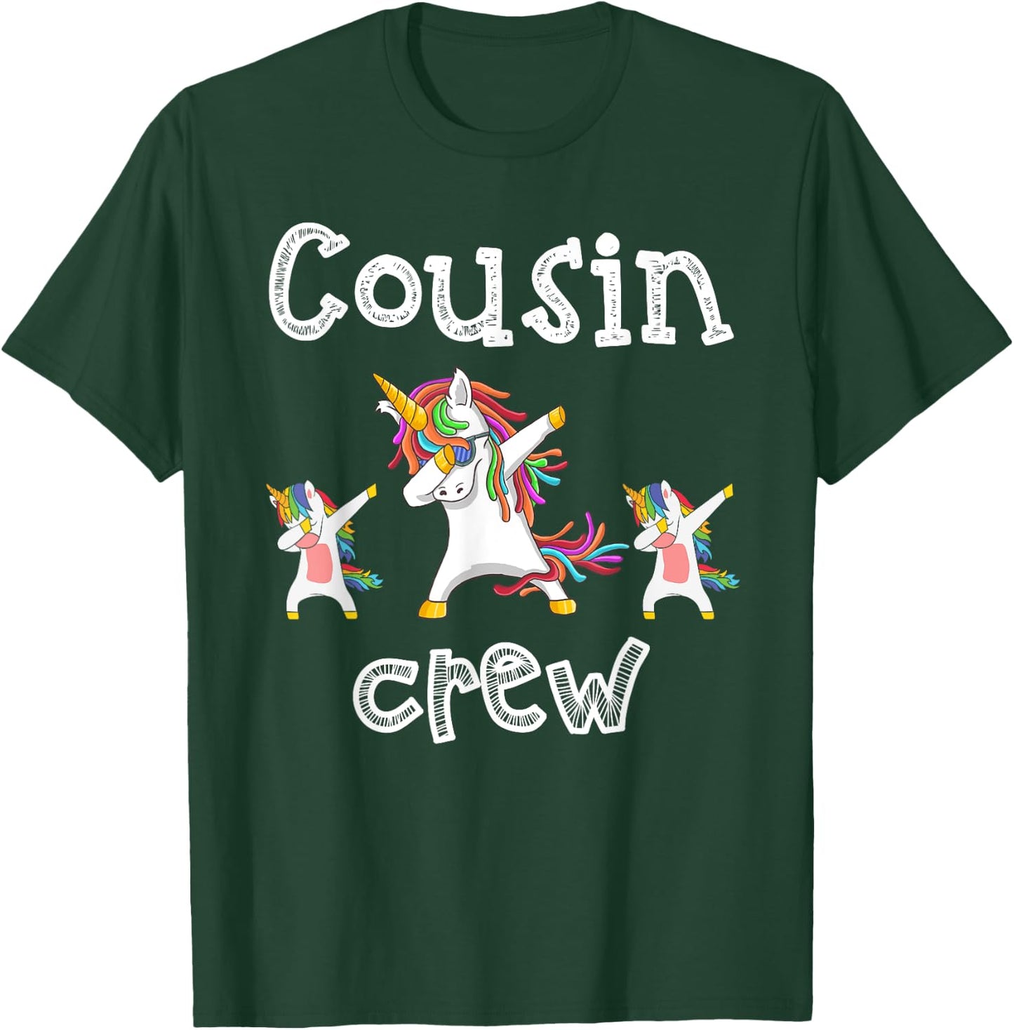 Cousin Crew Unicorn Dabbing Toddler Girls Boys Squad Family T-Shirt - T-Shirt | Forest