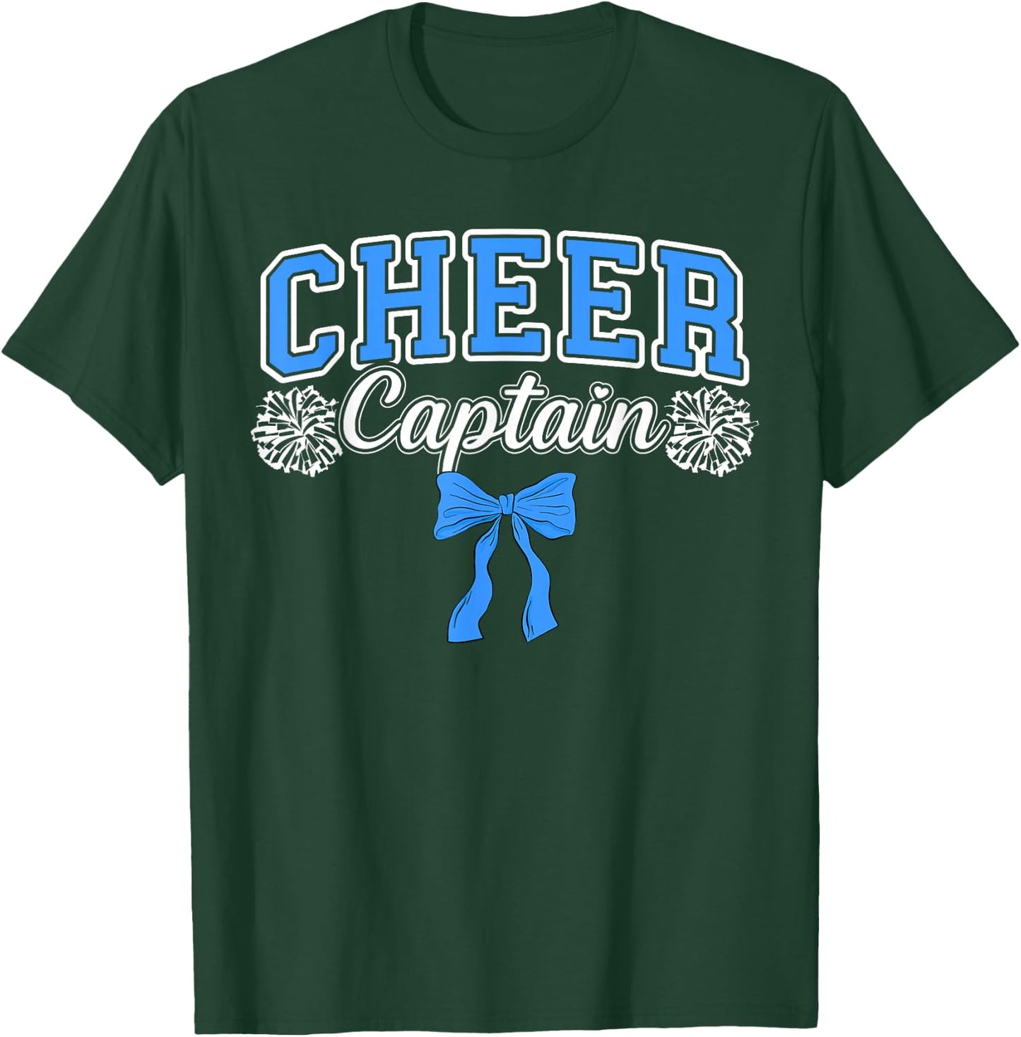Cheer Captain Bow Cheerleading Captain Cheerleader Captain T-Shirt - T-Shirt | Forest