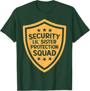 Big Brother Security Lil' Sister Protection Squad Pregnancy T-Shirt - T-Shirt | Forest