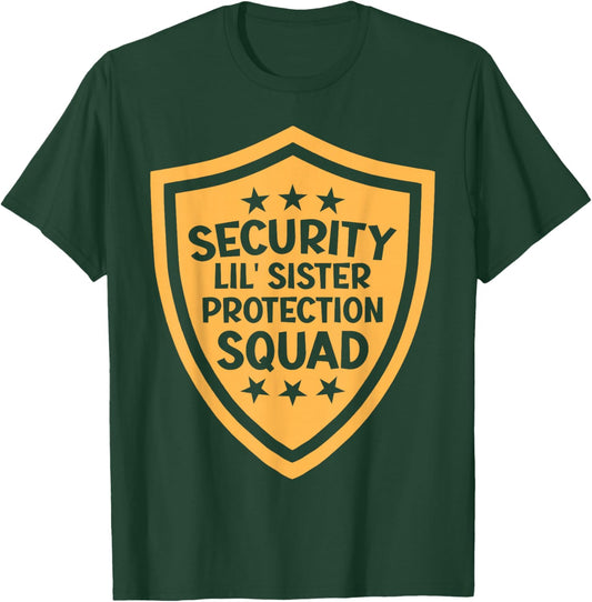 Big Brother Security Lil' Sister Protection Squad Pregnancy T-Shirt - T-Shirt | Forest