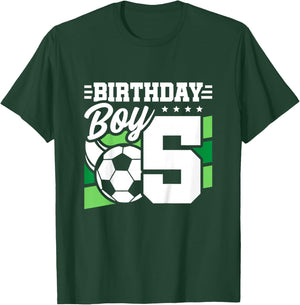 Kids Soccer Birthday Party - 5 Year Old Boy - 5th Birthday T-Shirt - T-Shirt | Forest