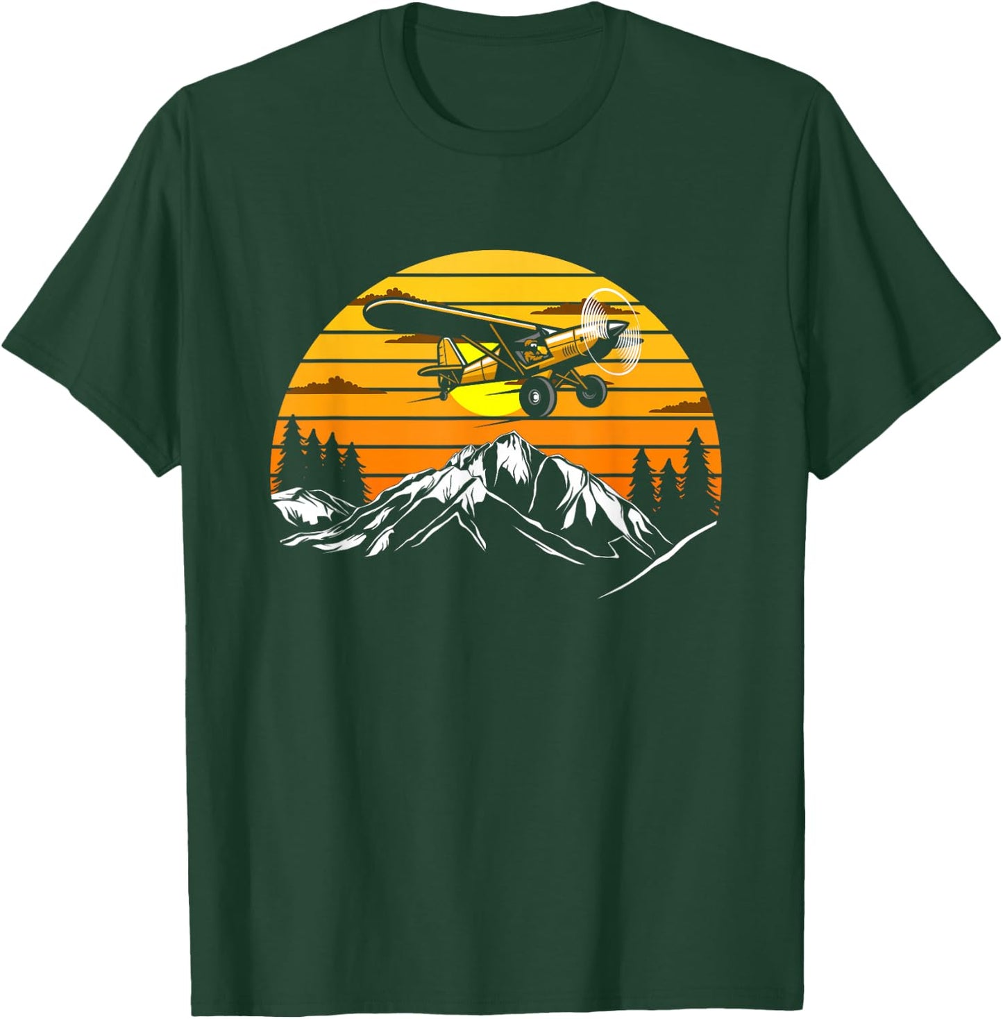 Plane Aviation Pilot Airplane Vintage T-Shirt - T-Shirt | Forest