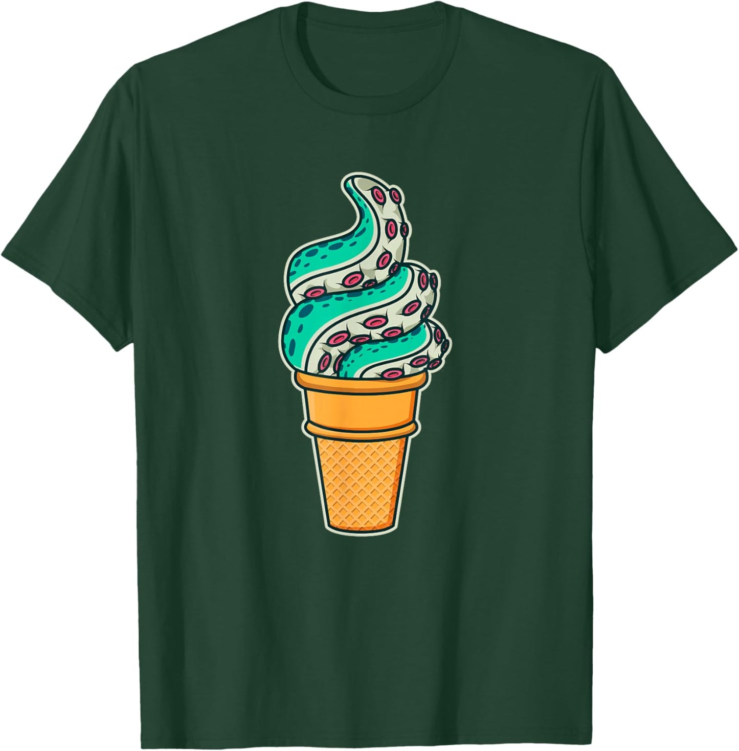Swirly Octopus Tentacle Ice Cream T-Shirt - T-Shirt | Forest