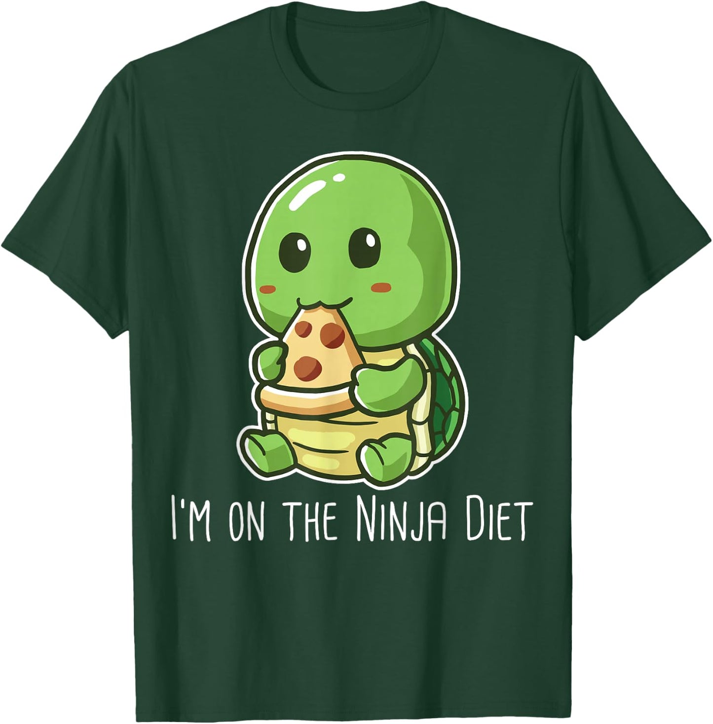 Funny Turtle Eating Pizza Design – I'm On The Diet Nerd Geek T-Shirt - T-Shirt | Forest