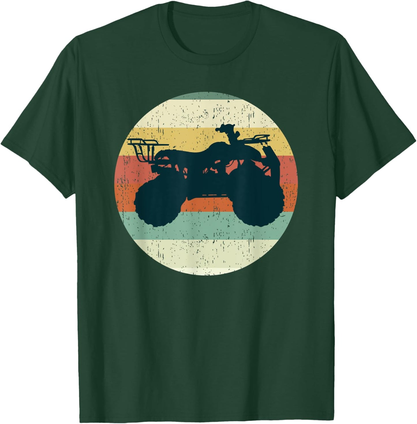 4-Wheeler ATV Quad Bike Mud Racing Vintage Sunset T-Shirt - T-Shirt | Forest
