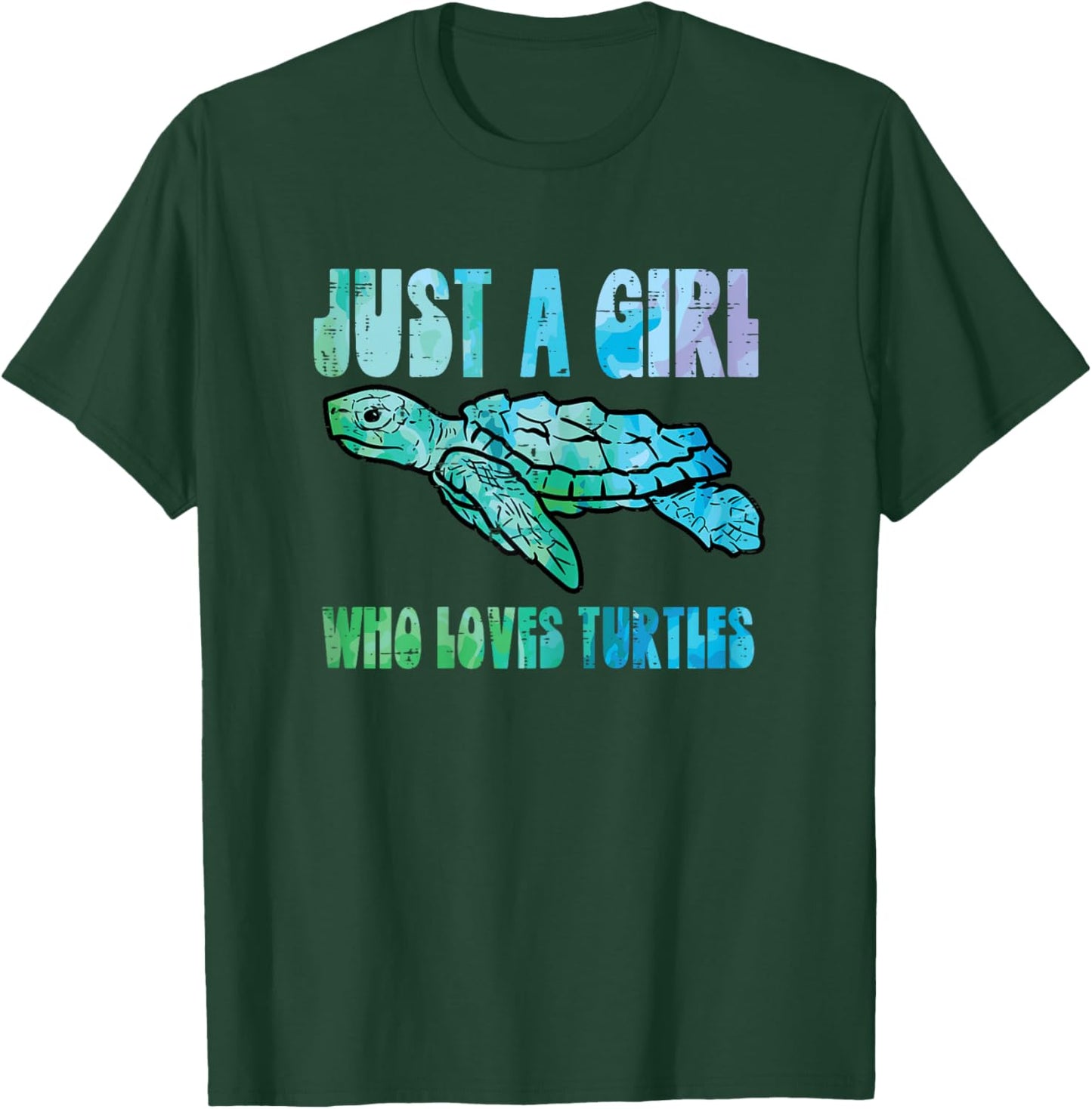 Just A Girl Who Loves Turtles Cute Tortoise Women Girls Kids T-Shirt - T-Shirt | Forest