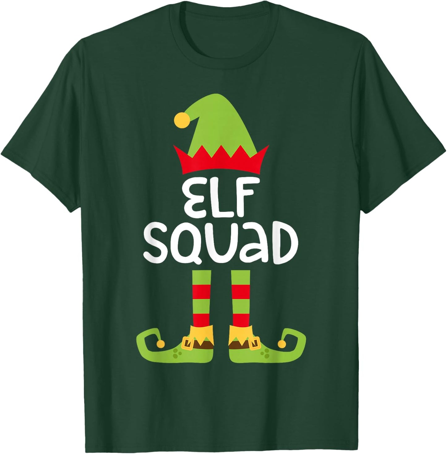 Elf Squad Shirt Matching Kids Boy Girl Christmas Elf Pajamas T-Shirt - T-Shirt | Forest