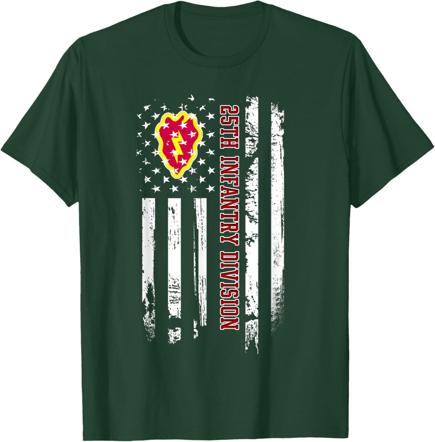 25th Infantry Division American Flag Military Veterans Day T-Shirt - T-Shirt | Forest