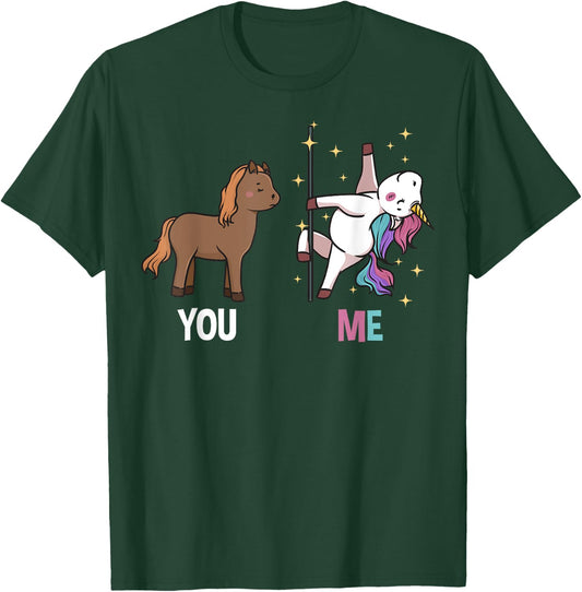 Funny Unicorn Yoga Pole Dancing T-Shirt - T-Shirt | Forest