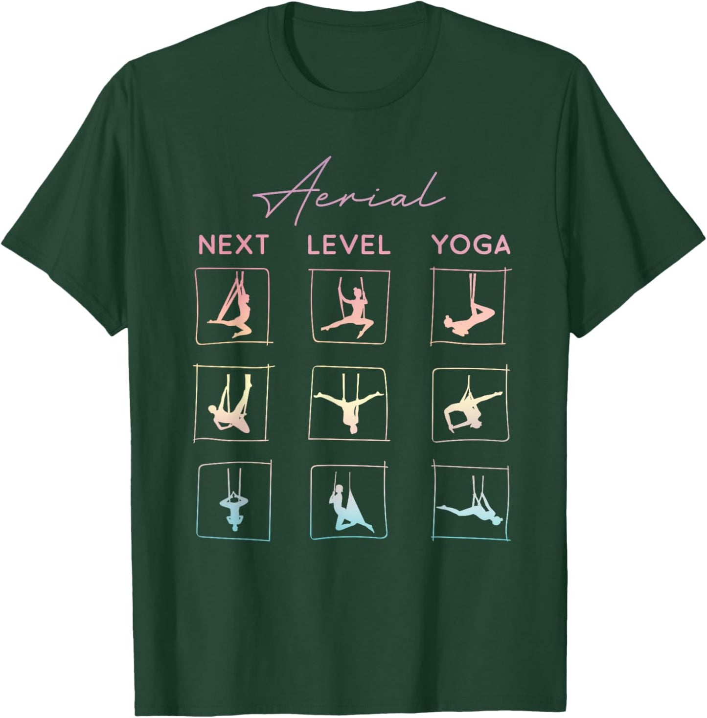 Aerial Yoga Gifts, Aerial Silks, Hammock Silks, Upside Down T-Shirt - T-Shirt | Forest