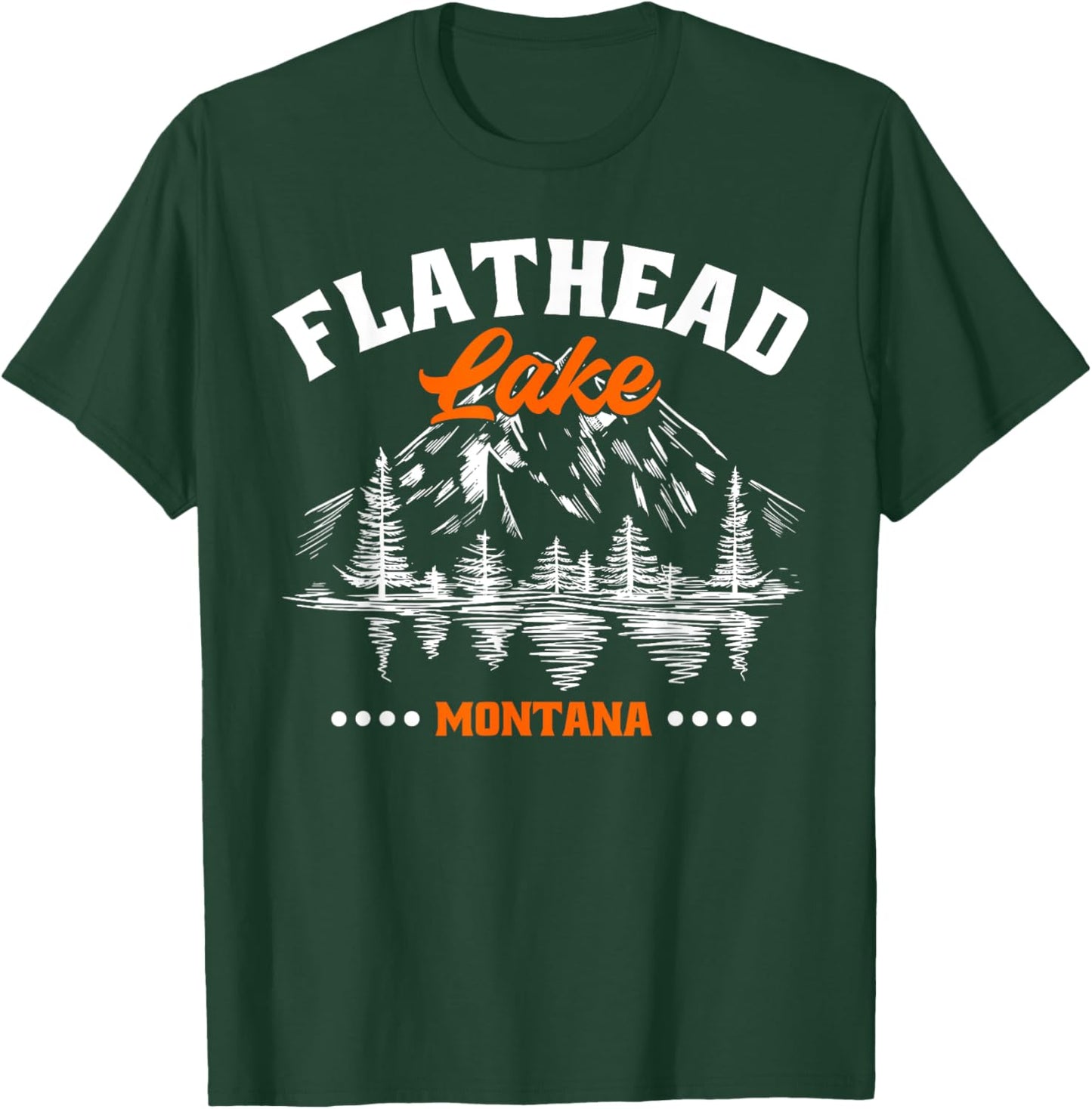 Flathead Lake Montana Kayaking Hiking Camping Fishing T-Shirt - T-Shirt | Forest