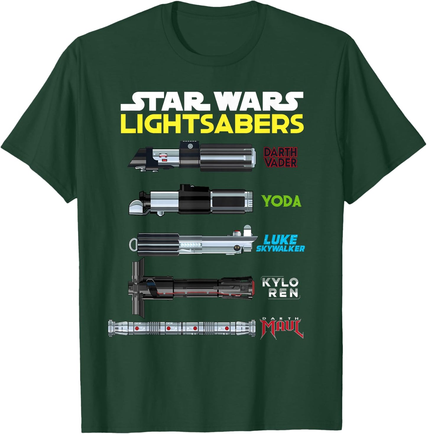 Star Wars Character Lightsabers T-Shirt - T-Shirt | Forest