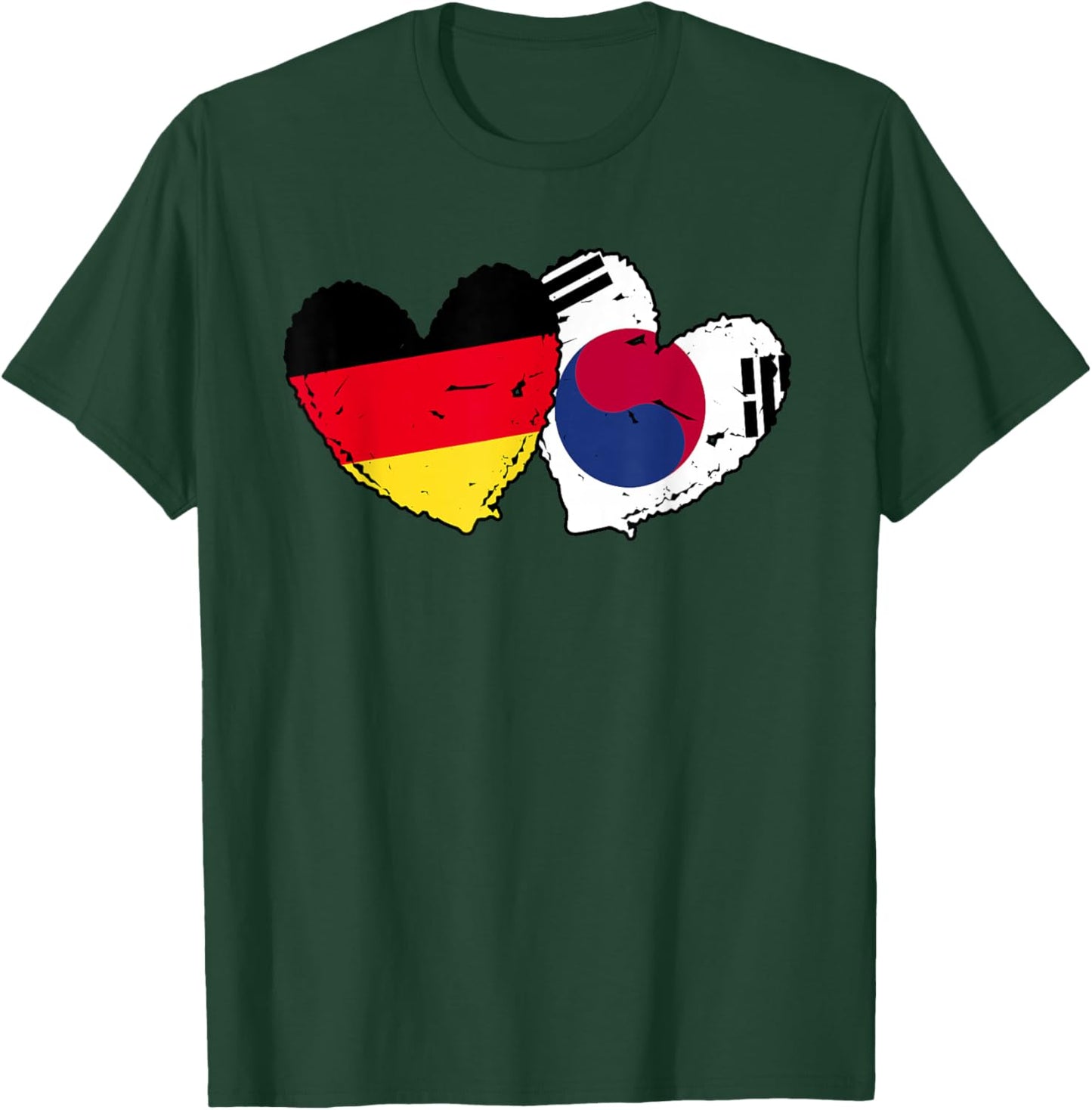 Deutschland Südkorea Herzfahnen Deutsch Koreanisch Doppelflagge T-Shirt - T-Shirt | Forest