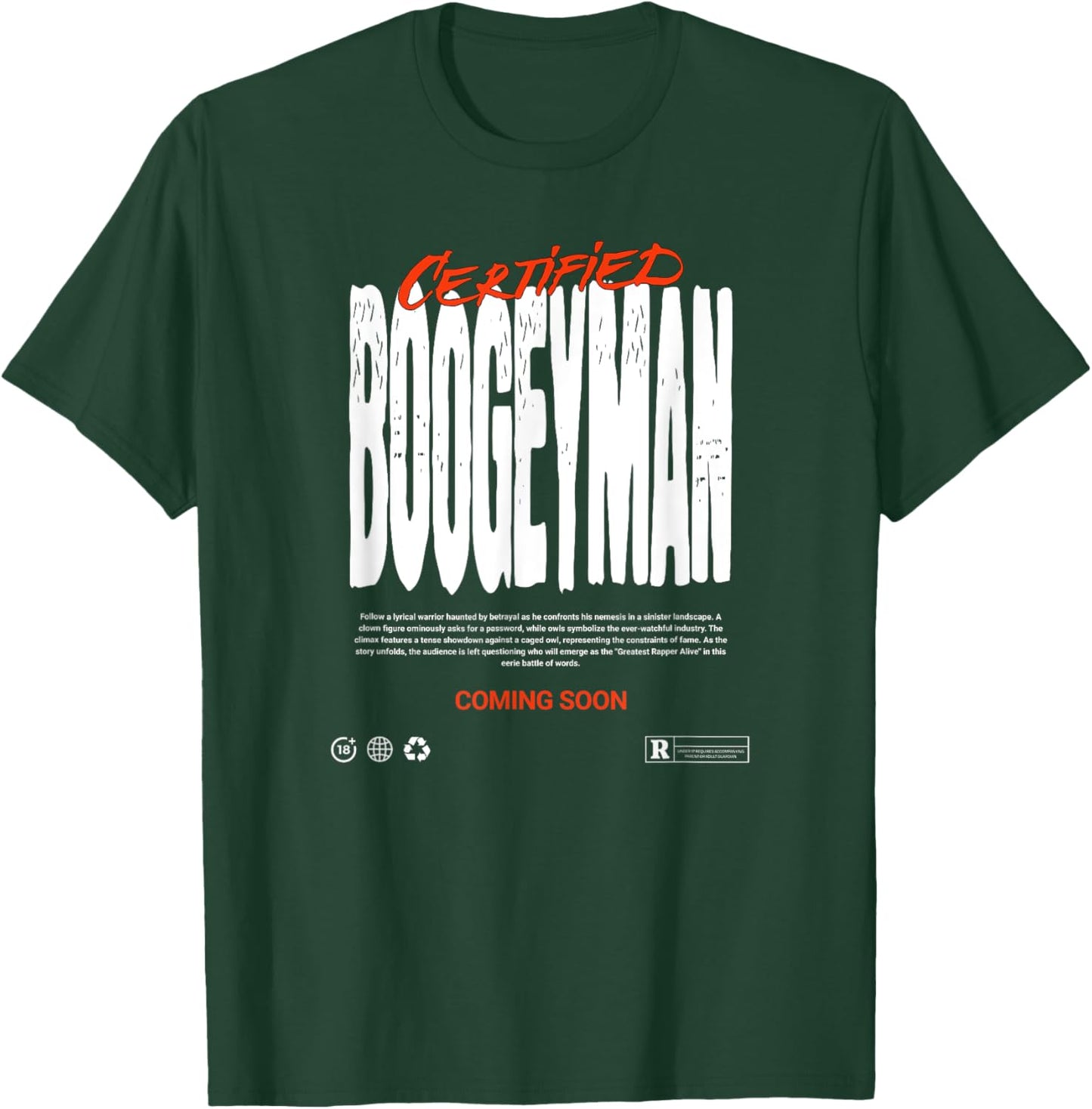 Skyscrapers Clothing Co. Certified Boogeyman -Adults Black Halloween T-Shirt - T-Shirt | Forest