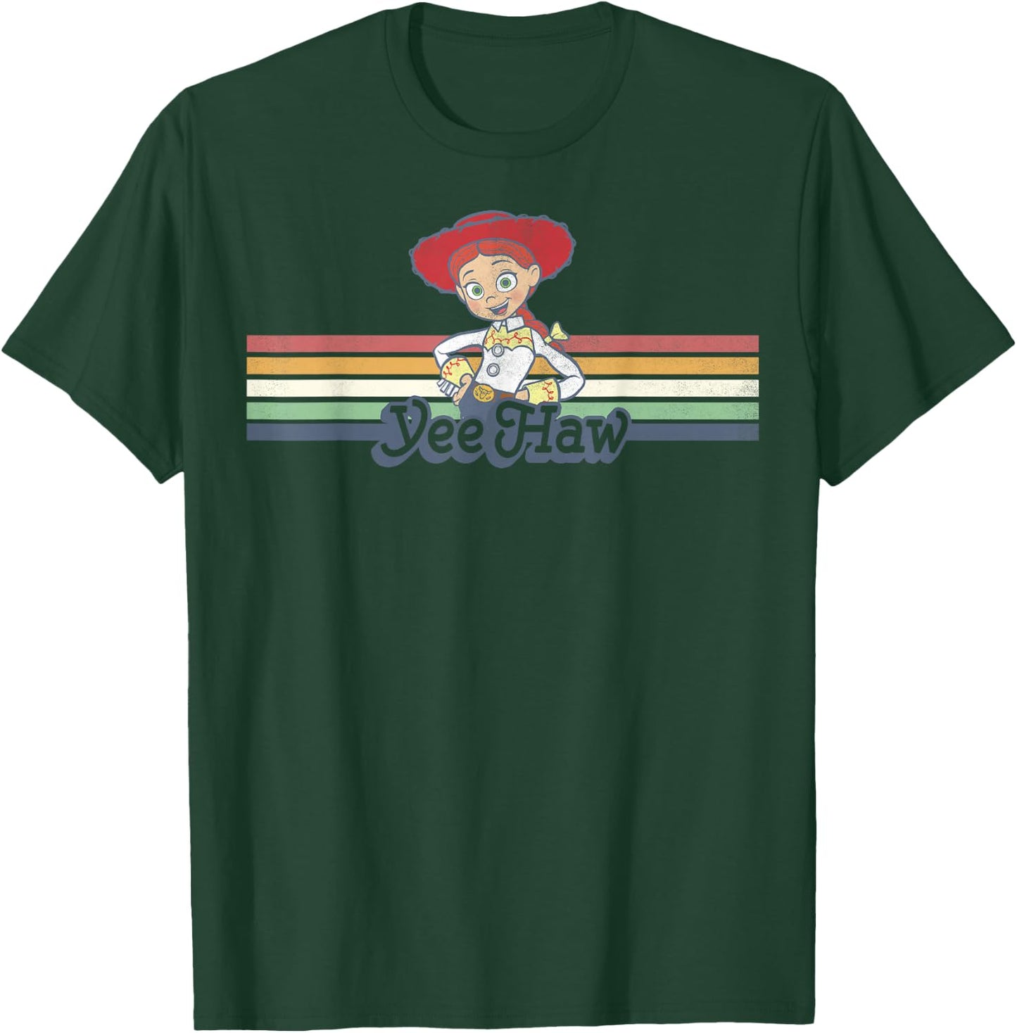 Disney Pixar Toy Story Jessie Cowgirl Rainbow Stripe Yee Haw T-Shirt - T-Shirt | Forest