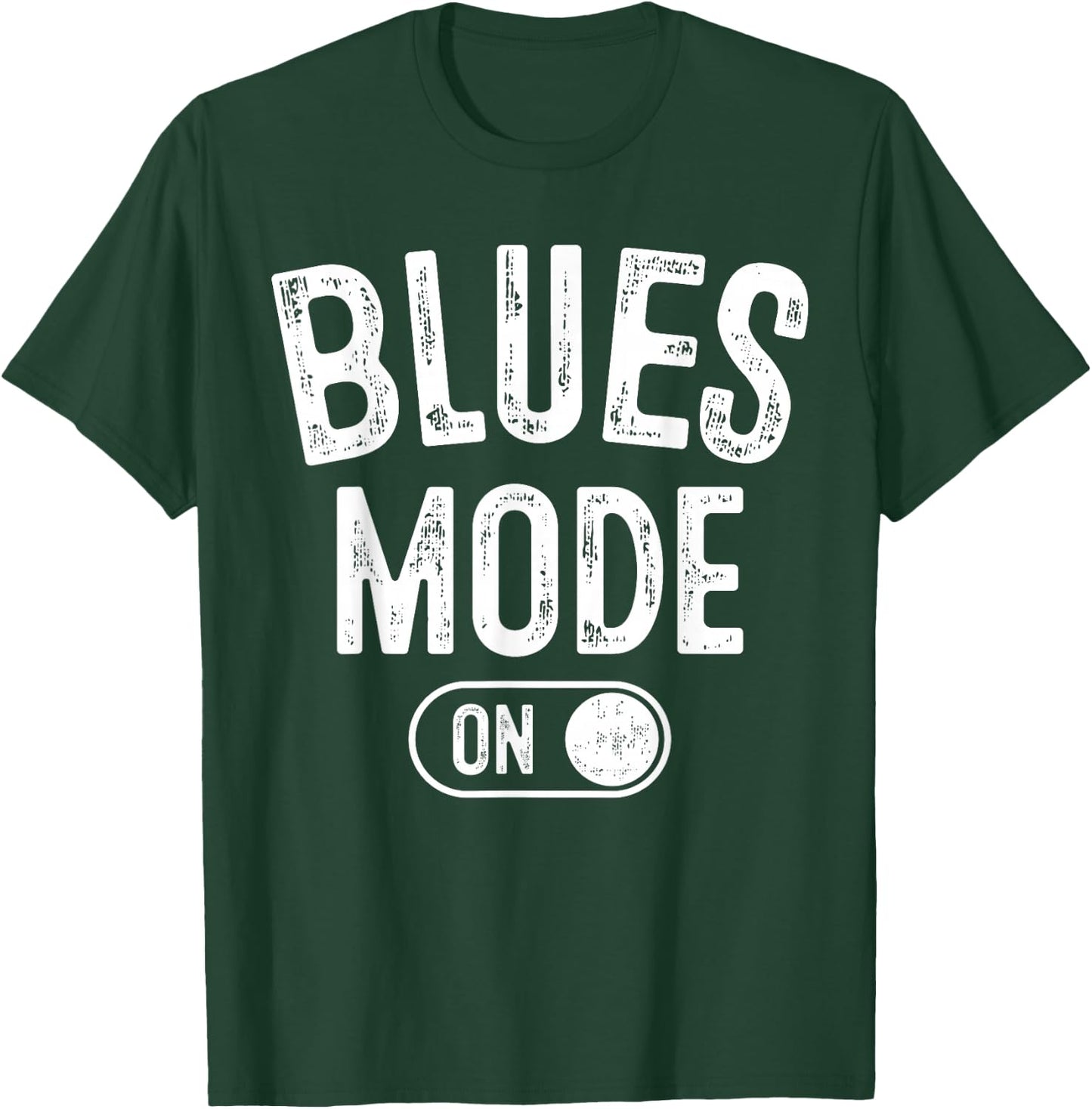 Blues Mode On Funny Blues Man Gift Musician Singer Guitarist T-Shirt - T-Shirt | Forest