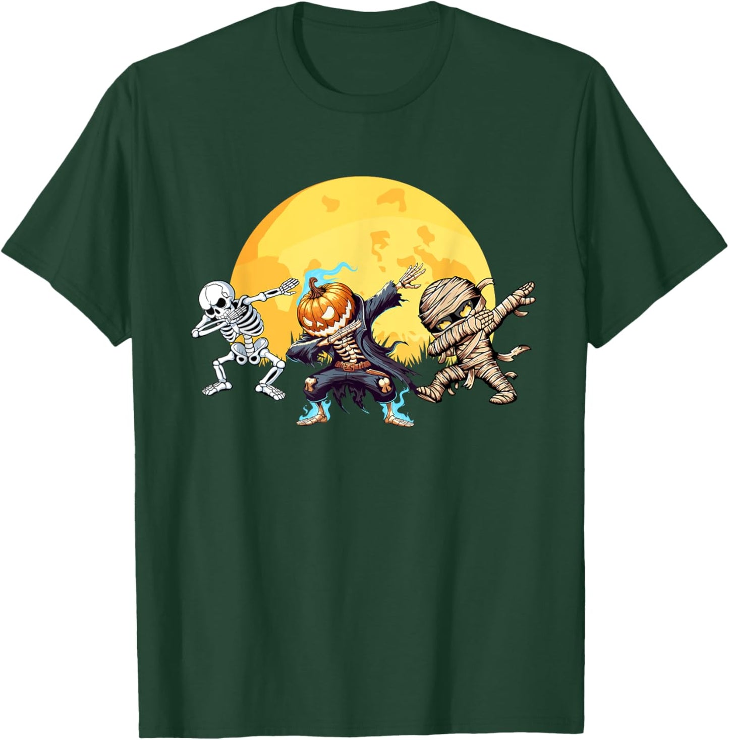 Dabbing Skeleton Mummy Spooky Squad Men Kids Boys Halloween T-Shirt - T-Shirt | Forest