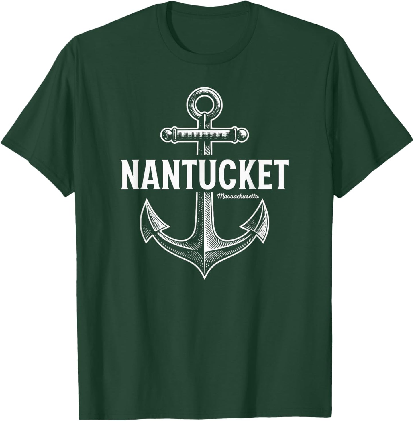 Nantucket Massachusetts Ancre vintage T-Shirt - T-Shirt | Forest