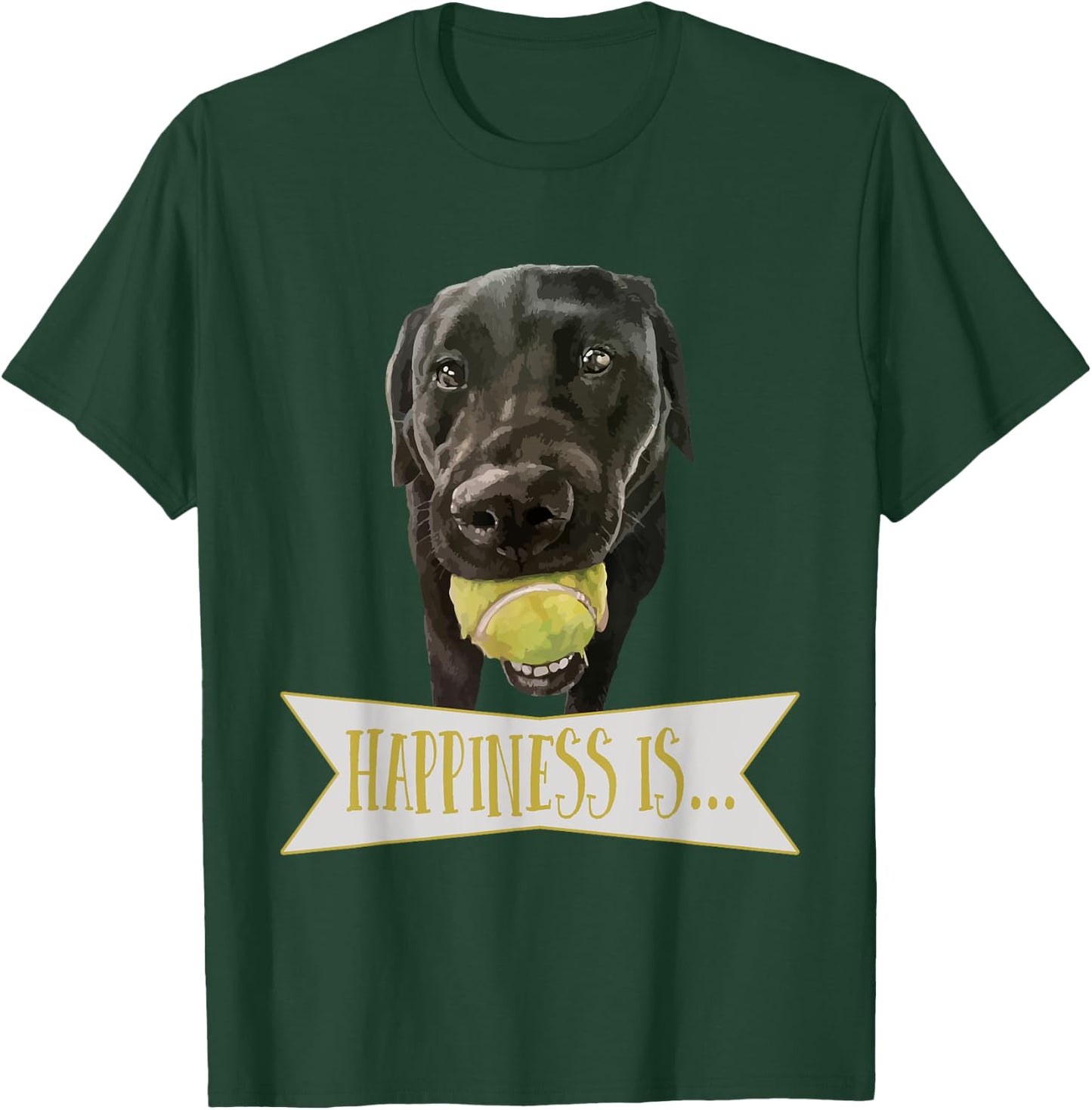 Black Labrador Dog Tennis Ball Women Girls Kids T-Shirt - T-Shirt | Forest