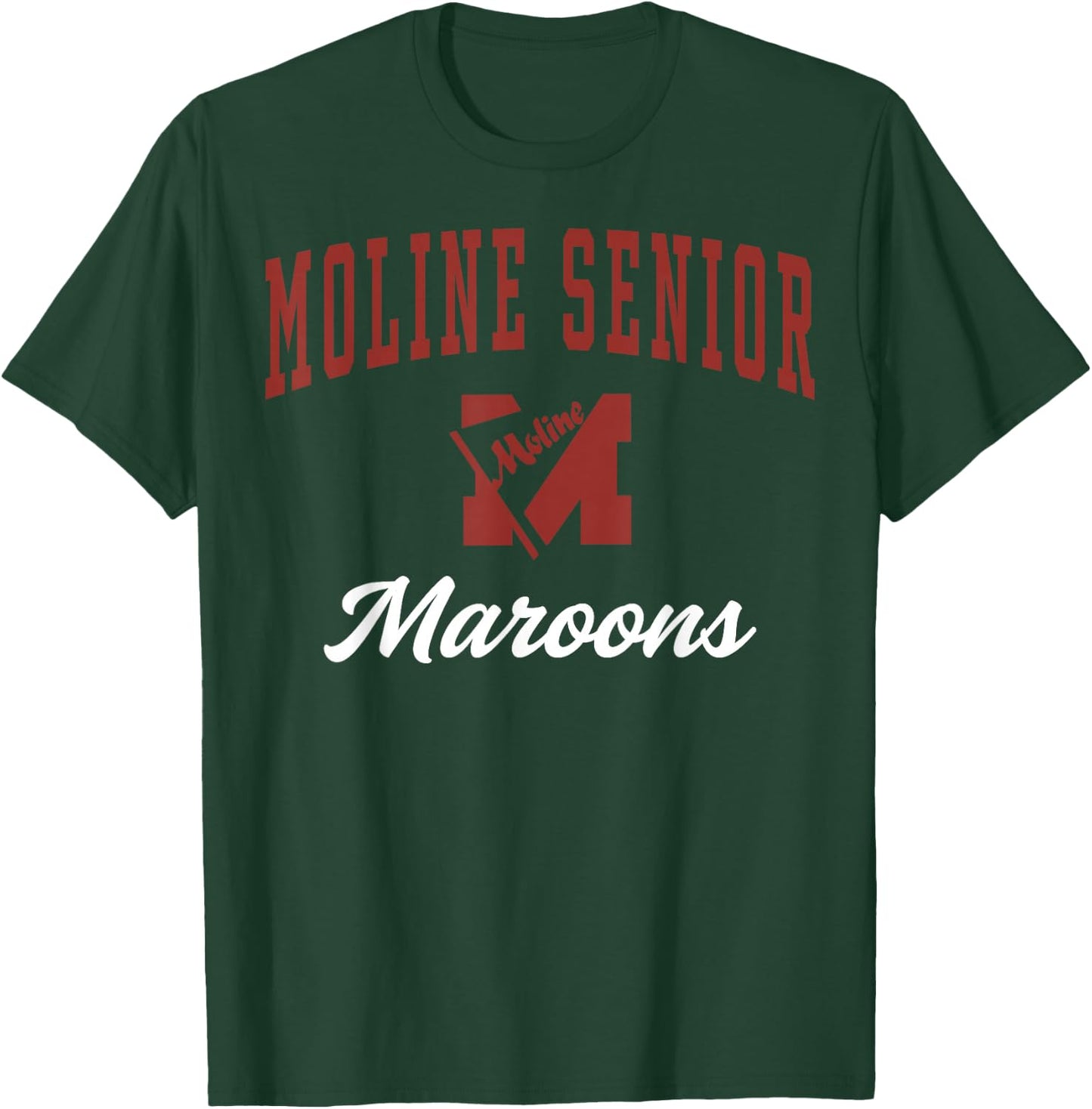 Moline Senior High School Maroons C7 T-Shirt - T-Shirt | Forest