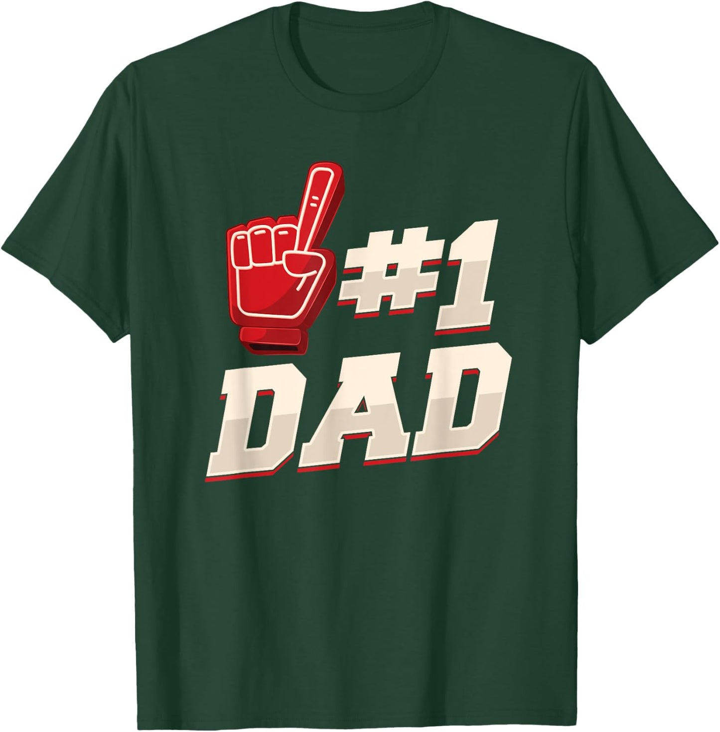 Athletic #1 Dad Number 1 Father Dad Father Father's Day T-Shirt - T-Shirt | Forest
