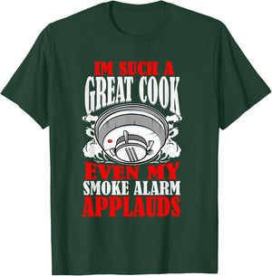 Great Cook Chef Jokes Bad Cooking Burned Food Kitchen Fire T-Shirt - T-Shirt | Forest