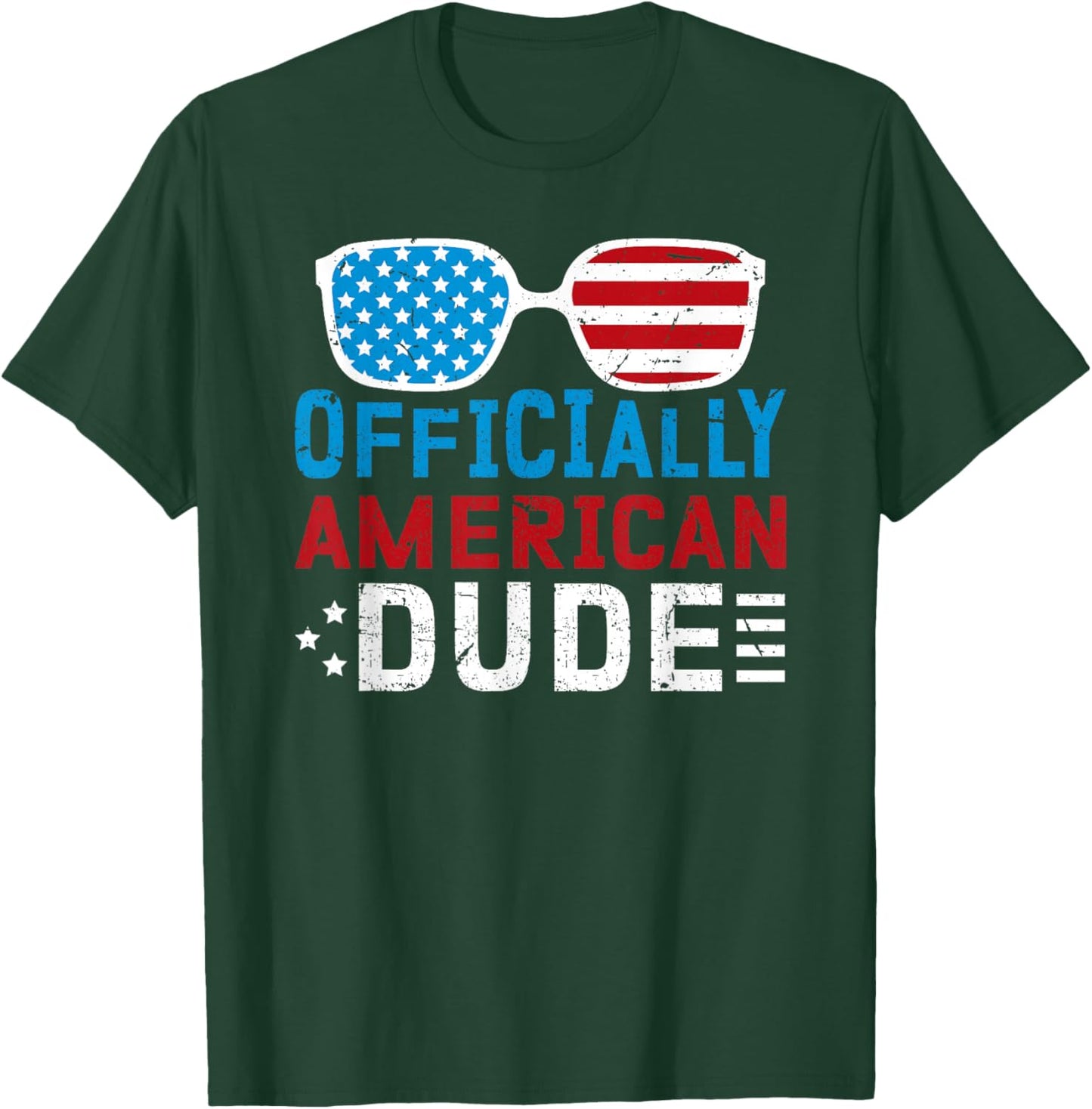 Officially American Dude New US Citizen US Citizenship USA T-Shirt - T-Shirt | Forest