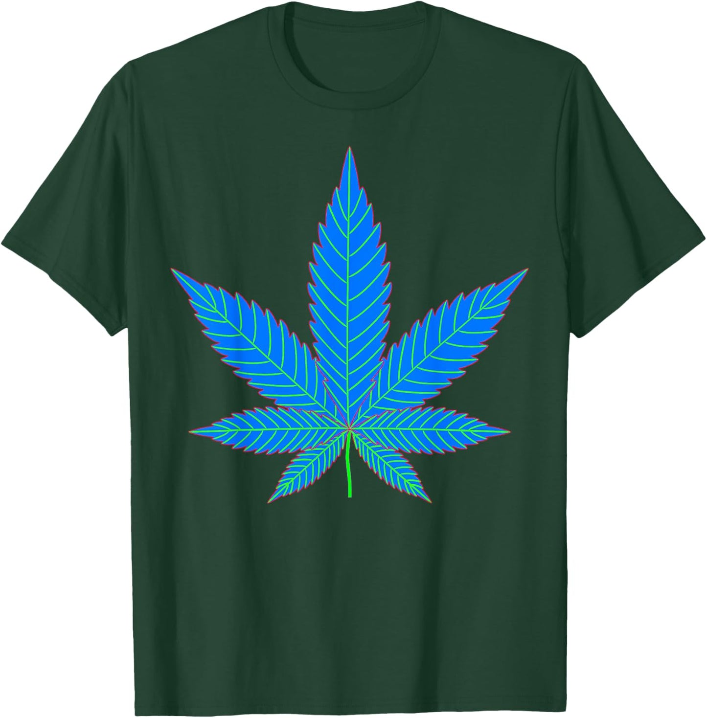 Pot Leaf | Trippy Marijuana Plant T-Shirt - T-Shirt | Forest