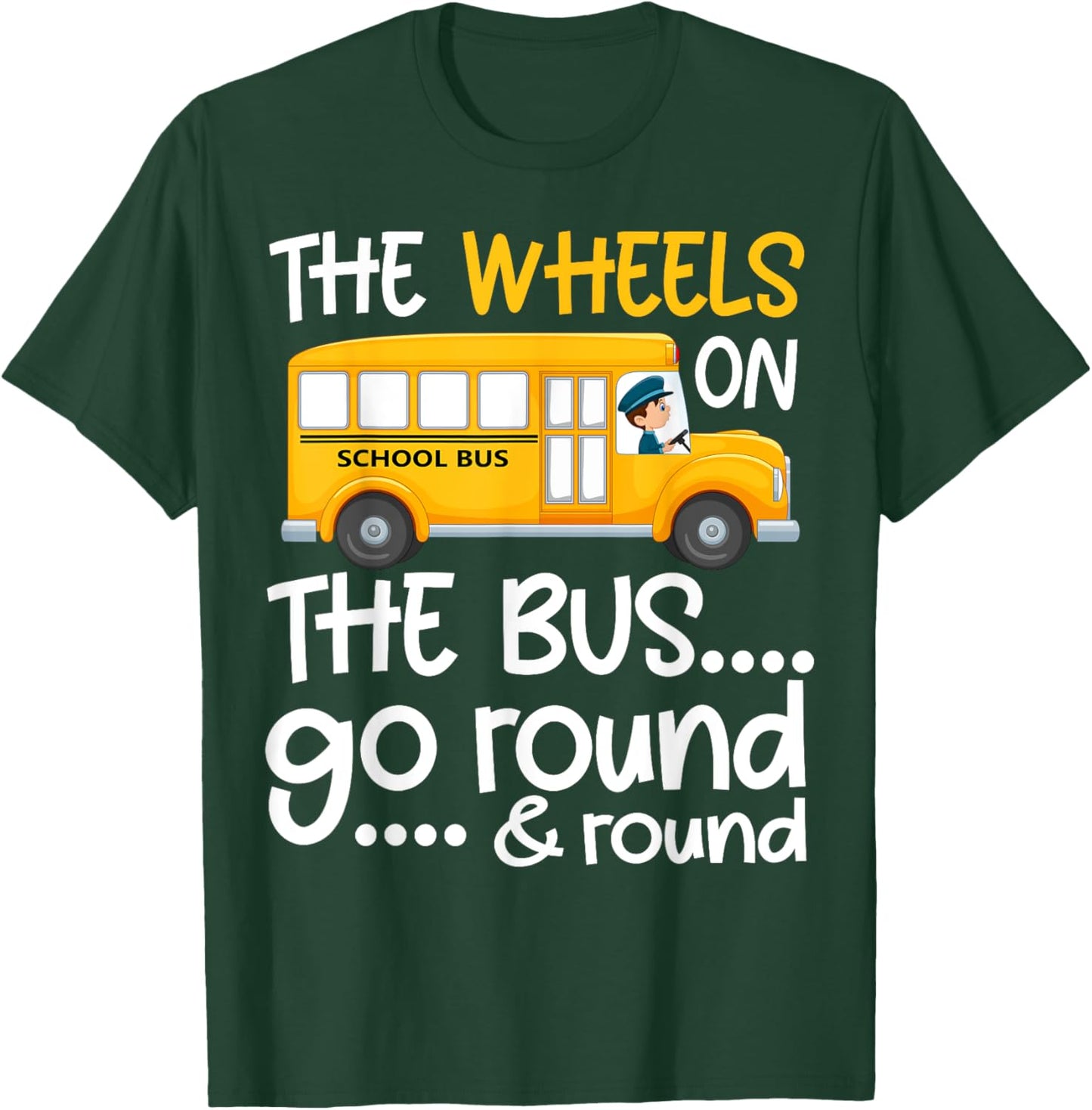 The Wheels On The Bus Toddler Kids Back to School T-Shirt - T-Shirt | Forest