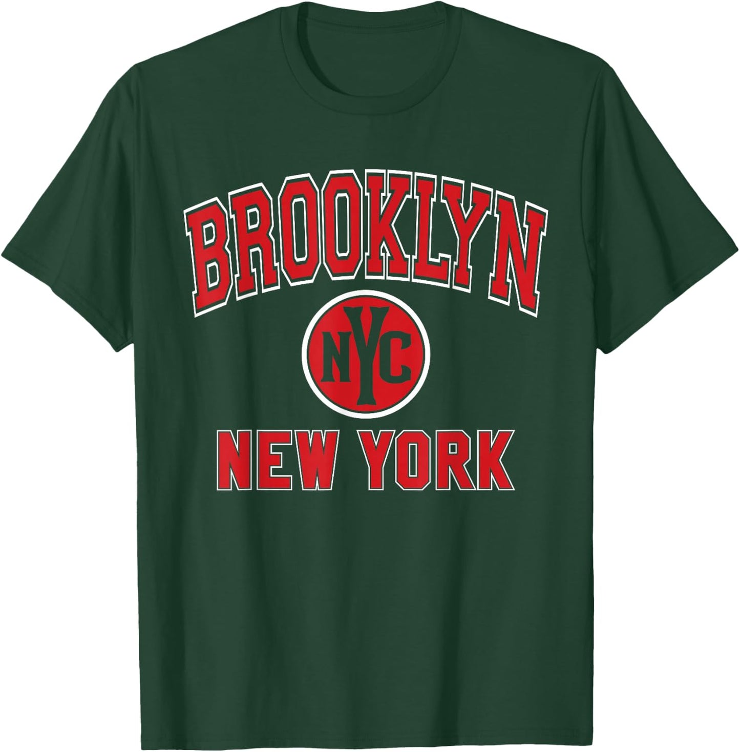 Brooklyn NYC New York Red Print T-Shirt - T-Shirt | Forest