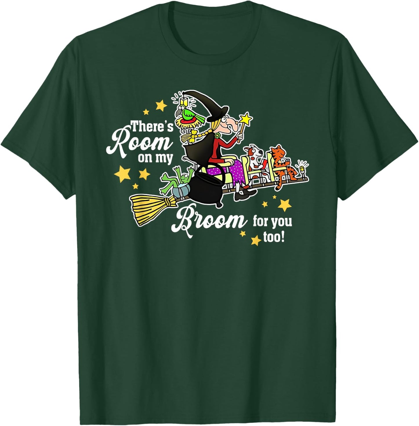 Funny There's Room On My Broom For You Too Teacher Halloween T-Shirt - T-Shirt | Forest