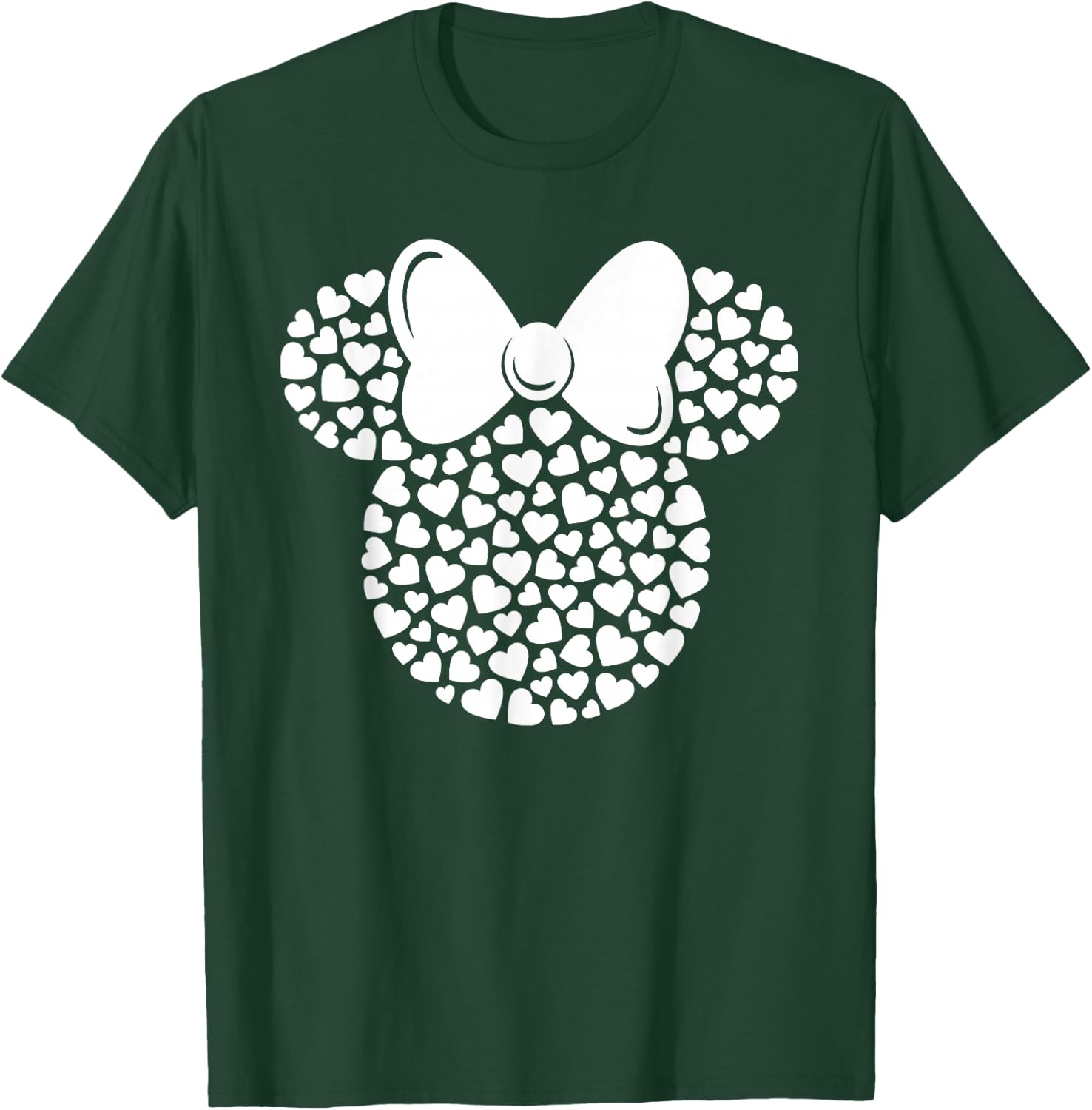 Disney Minnie Mouse Icon Filled with White Hearts Small T-Shirt - T-Shirt | Forest