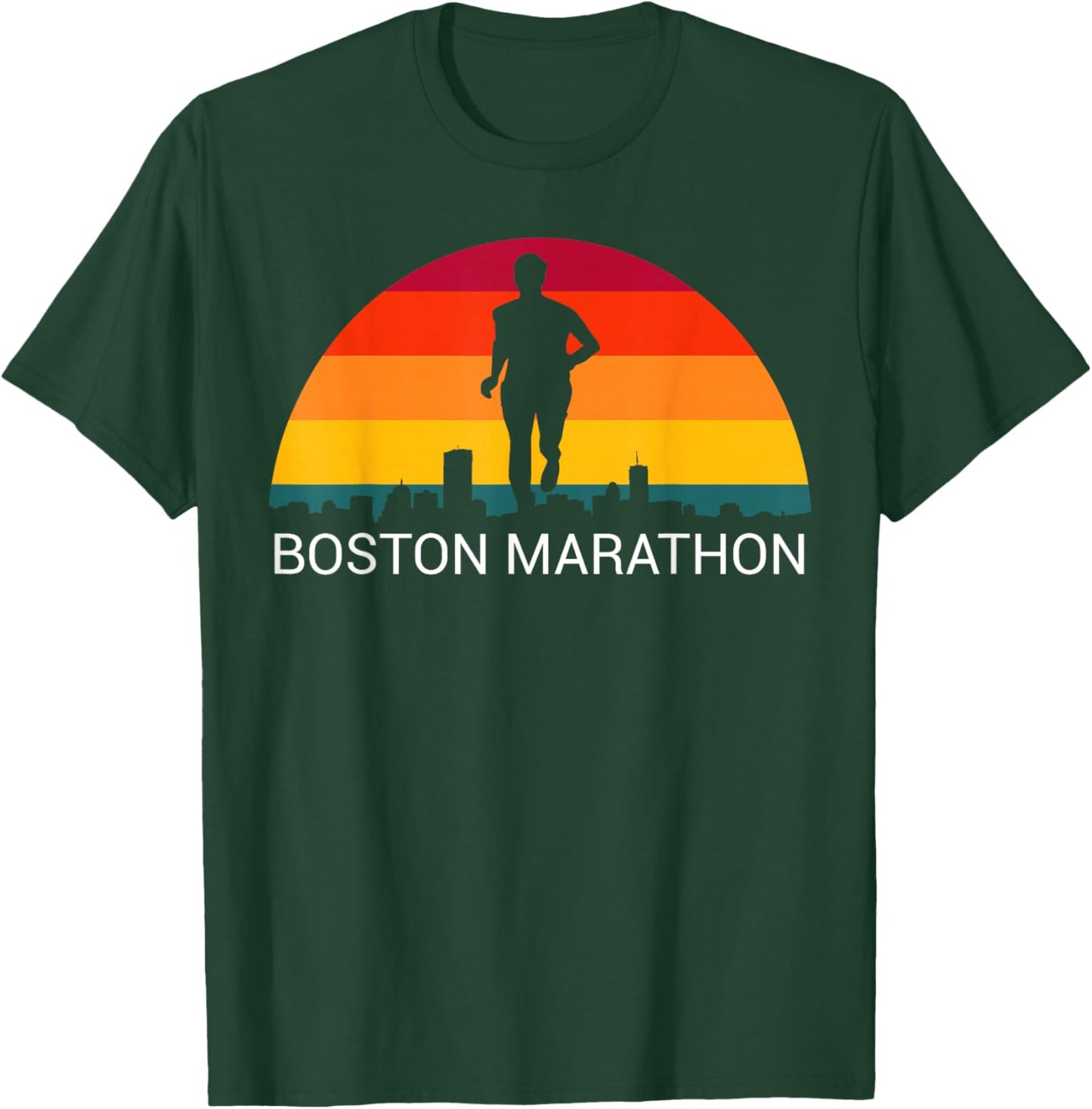 Boston 26.2 Miles 2021 Marathon Running Friend Run Support T-Shirt - T-Shirt | Forest
