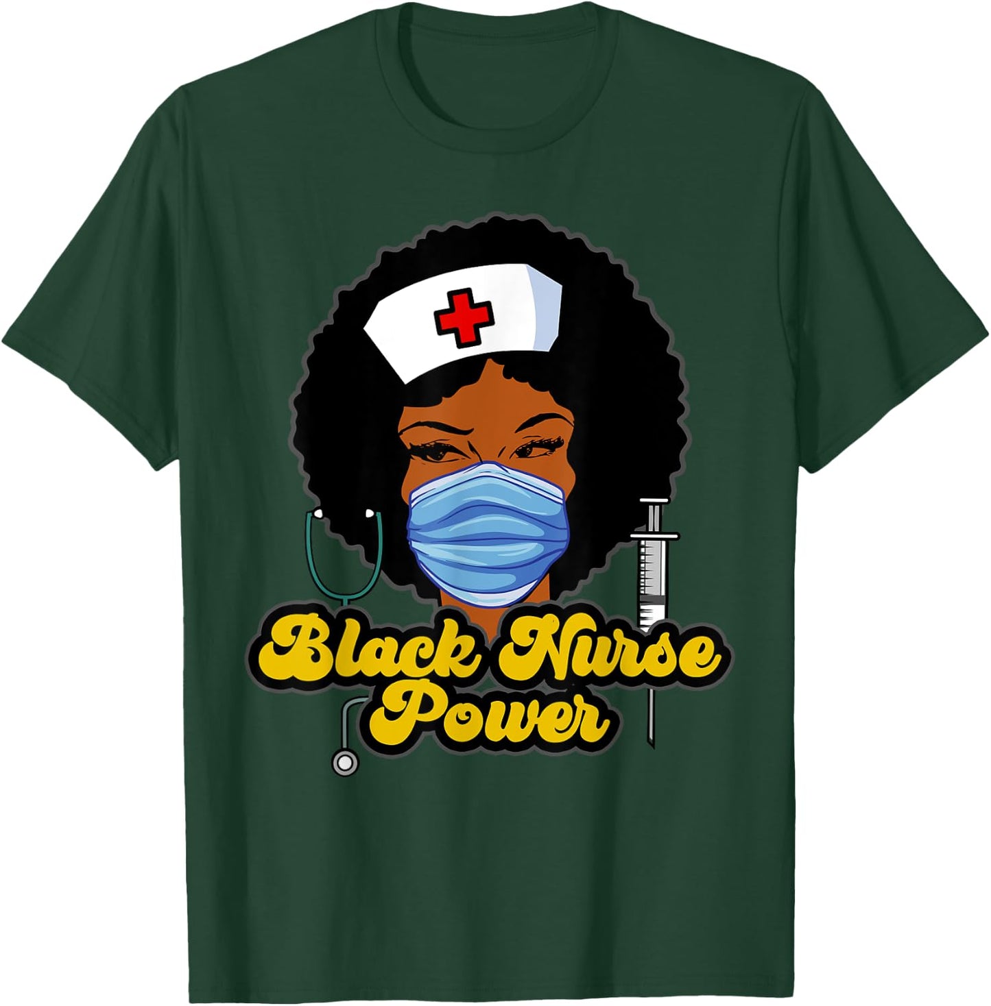 Women Black Nurse Power - Black History T-Shirt - T-Shirt | Forest