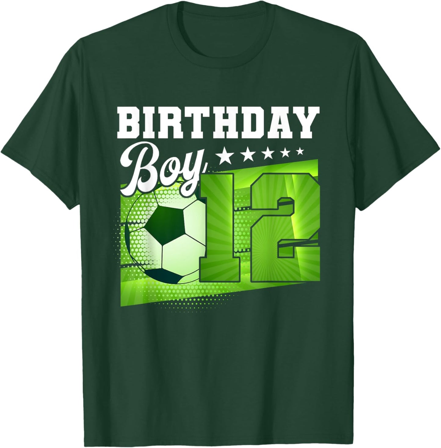 Birthday Boy 12 Soccer Its My 12th Birthday Boys Soccer T-Shirt - T-Shirt | Forest