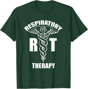 Respiratory Therapy RT Therapist RRT Caduceus Medical Symbol T-Shirt - T-Shirt | Forest