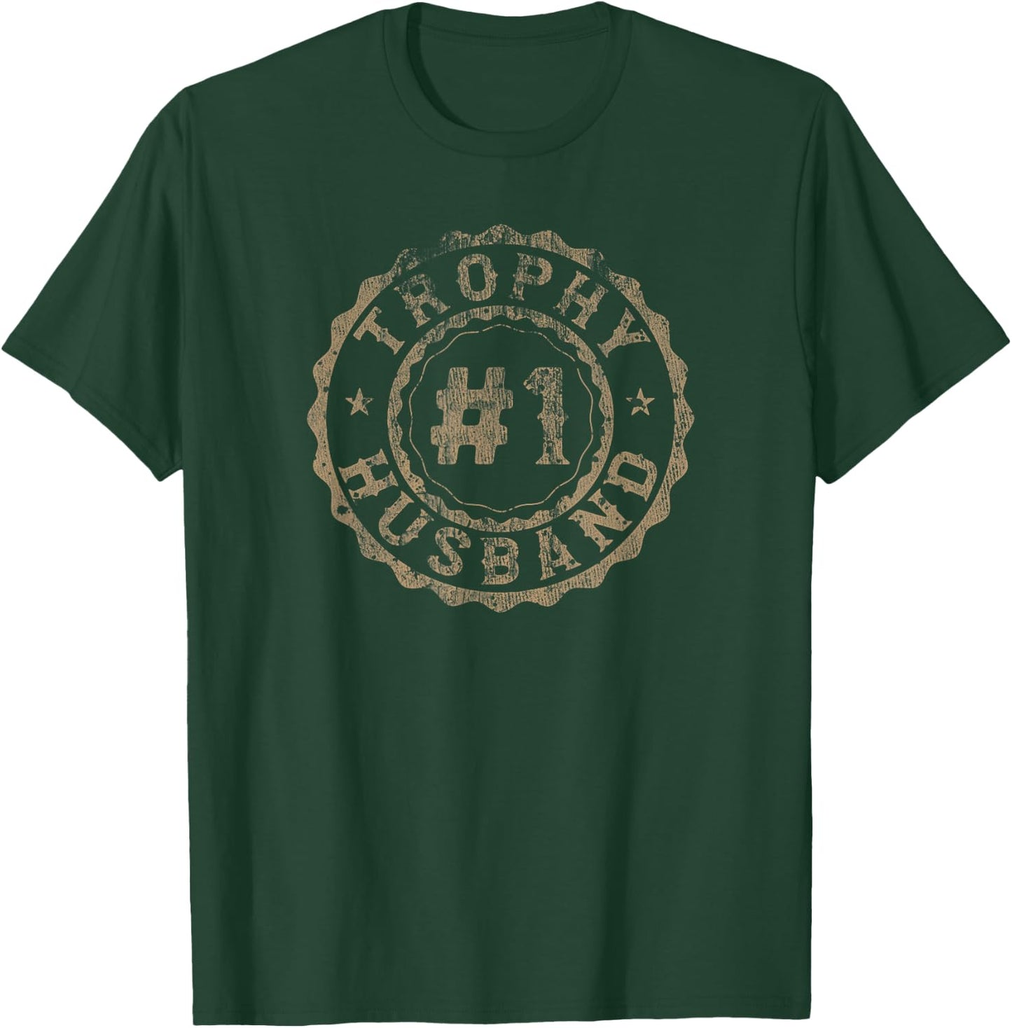 Trophy Husband Rosettes Distressed Husband T-Shirt - T-Shirt | Forest