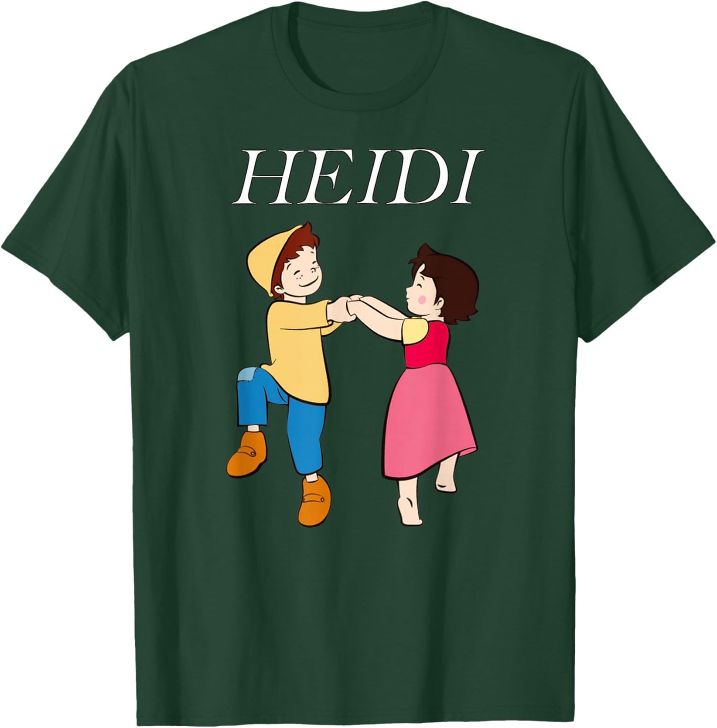 Heidi and Peter Dancing Cartoon TV Series with Logo T-Shirt - T-Shirt | Forest
