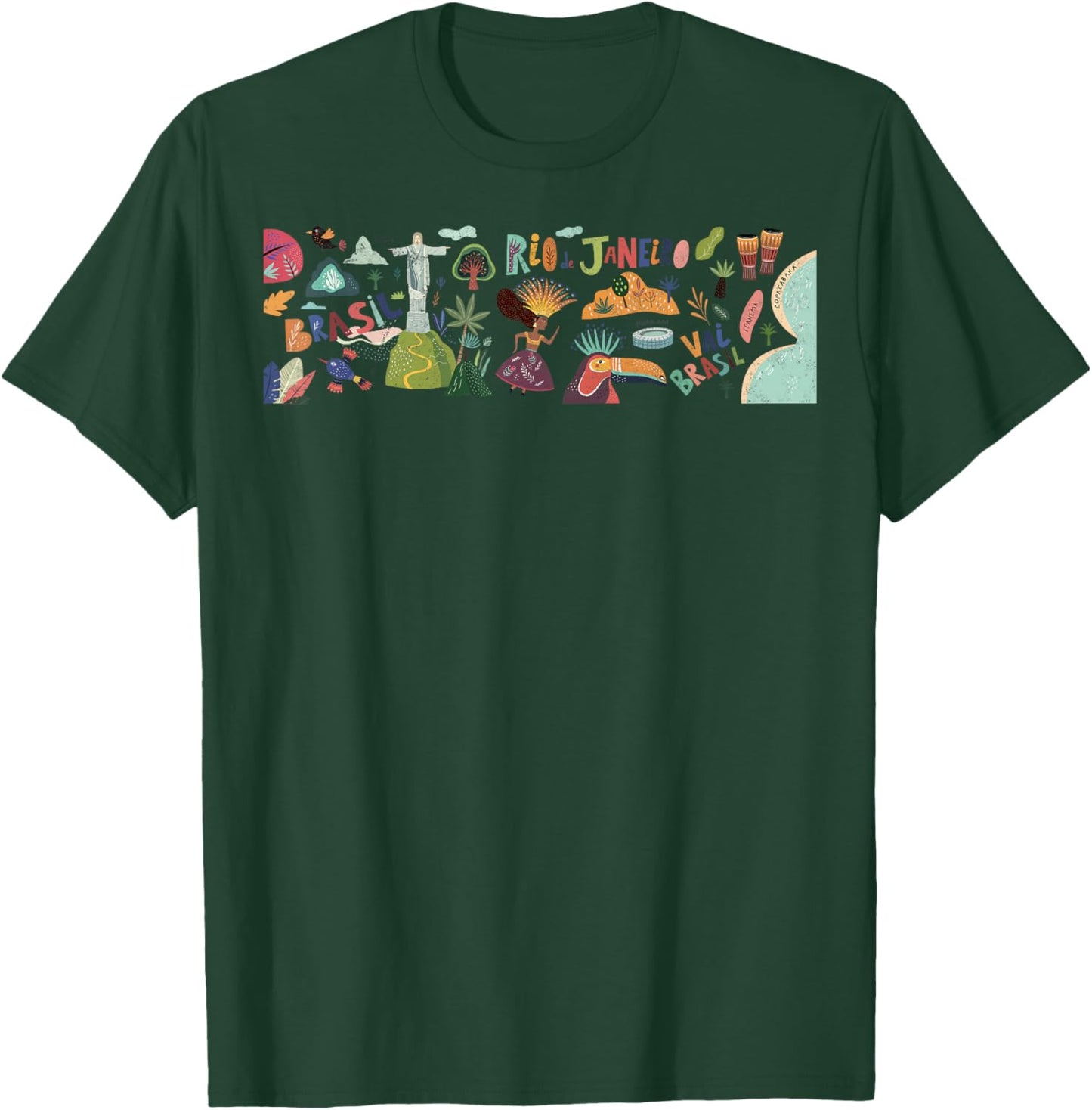 Travel Brazil Rio de Janeiro Sao Paolo Family Vacation T-Shirt - T-Shirt | Forest