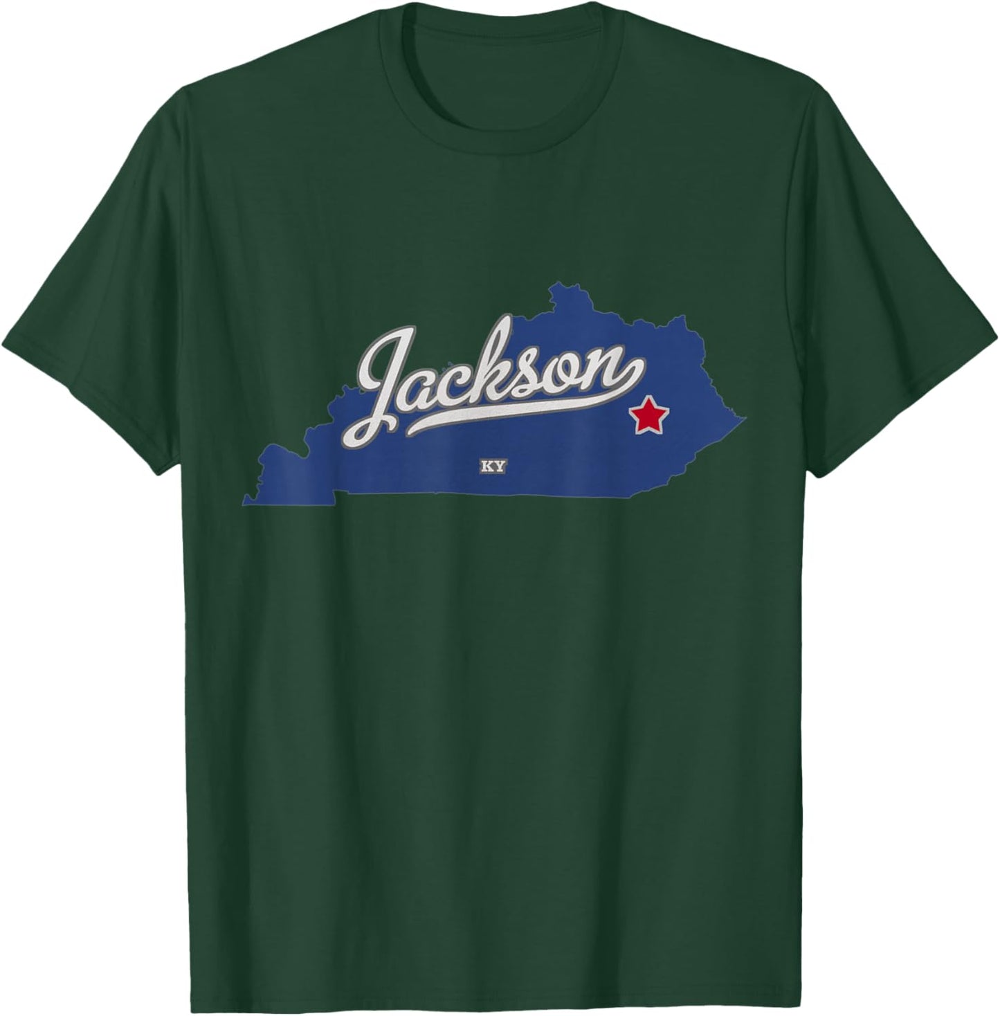 Jackson Kentucky KY Map T-Shirt - T-Shirt | Forest