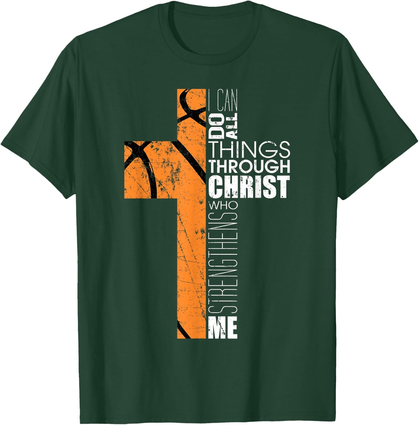 Christian Basketball Gifts Teen Boys Men Religious Verses T-Shirt - T-Shirt | Forest