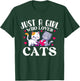 Just A Girl Who Loves Cats - Cat Lover Kitten Owner Kitty T-Shirt - T-Shirt | Forest