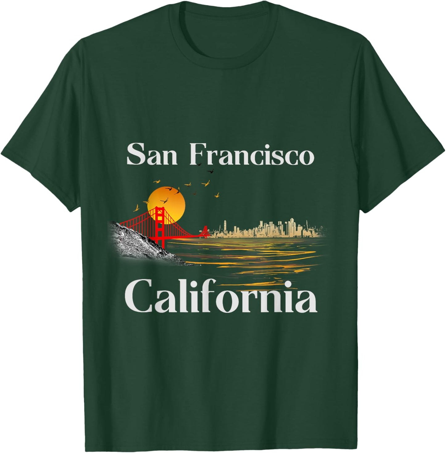 San Francisco California Cityscape Men Women and Youth T-Shirt - T-Shirt | Forest